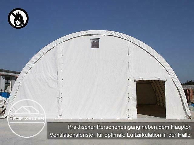 Toolport GmbH Rundbogenhalle Lagerzelt 9,15x12m Zelthalle Industriezelt grau