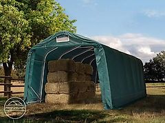 Toolport GmbH Weidezelt 3,3x7,2 m Weideunterstand Lagerzelt feuersicher PVC