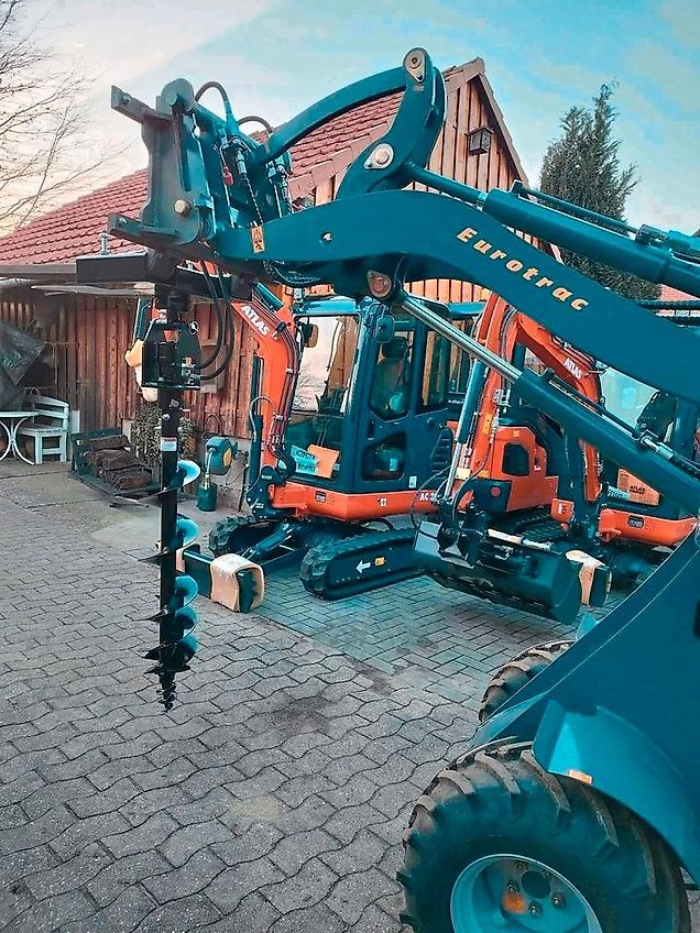 NEU Erdbohrer mit Palettengabelaufnahme für Radlader, Hoflader, Traktor, Frontlader & Schlepper - z.B Eurotrac oder Weidemann - Garten- & Landschaftsbau Straßenbau Forstwirtschaft Landwirtschaft