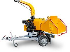 Häcksler "LASKI LS-160 PB" auf gebremstem 80 km/h Fahrgestell, bis 16 cm Aststärke: Der Anhänger-Häcksler für den Profi.