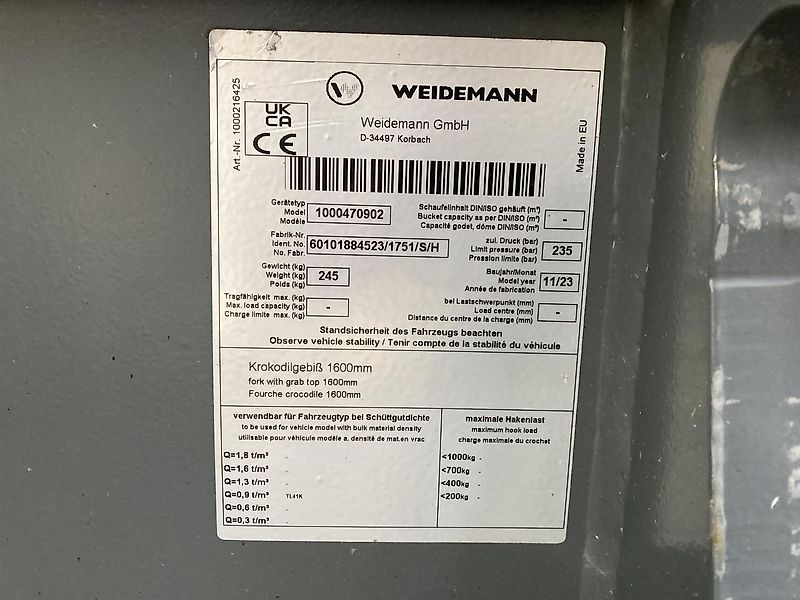 Kramer 1600 mm Vielzweckgabel